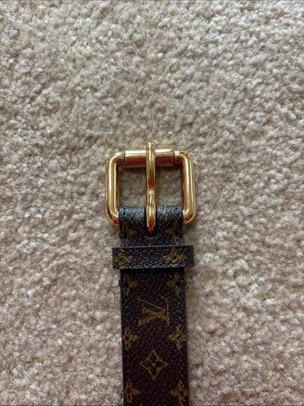 Louis Vuitton Monogram Pattern Leather Belt in Brown - Picture 3 of 4